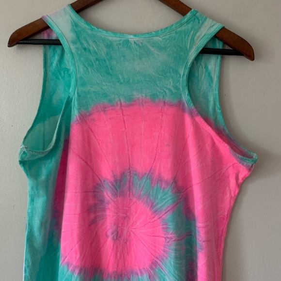Vintage Retro Tie Dye Daytona Beach Sleeveless Fringe Swim Coverup Size XL - Picture 6 of 8